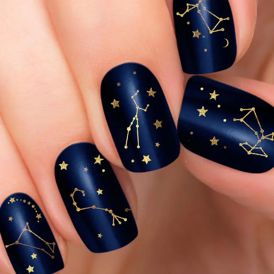 عکس مدل طرح صورت های فلکی برای ناخن Star Constellations 