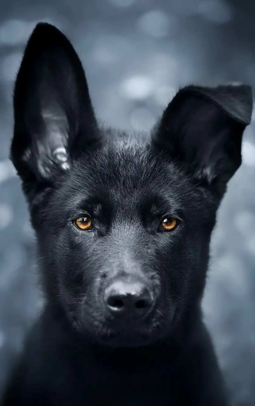 والپیپر سگ سیاه ژرمن شپرد جذاب با بهترین کیفیت برای آیفون 