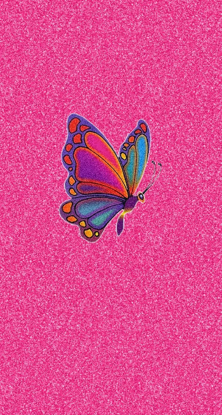 تصویر نقاشی شنی با طرح پروانه ناز رنگی  برای آیفون 