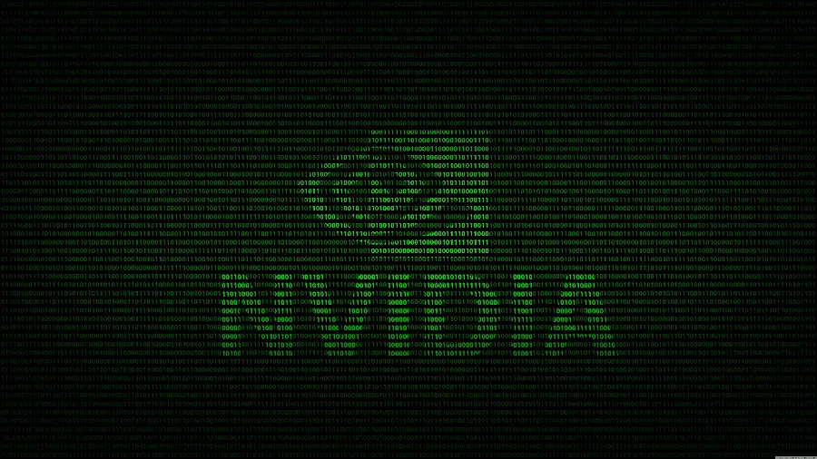 عکس با کیفیت بالا از لوگوی انویدیا-Nvidia ساخته شده با کدهای صفر و یک سبز رنگ