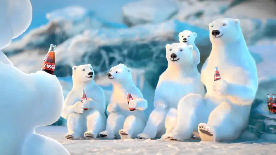 عکس دیجیتالی بچه خرس های قطبی برای تبلیغ کولا