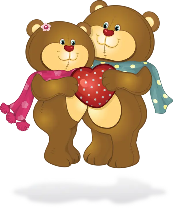 والپیپر رمانتیک خرس با تم عاشقانه تبریک ازدواج و فرمت PNG