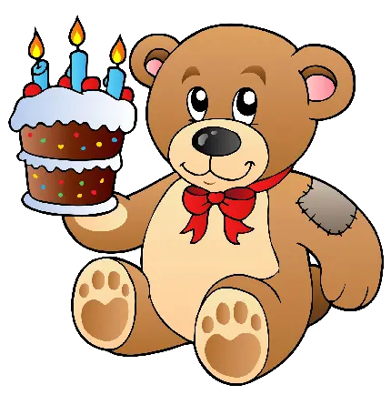 تصویر پس زمینه خوشگل PNG از خرس عروسکی برای تبریک تولد 