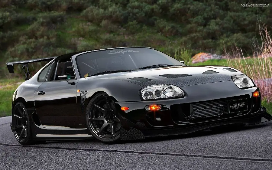 دانلود پس زمینه تویوتا سوپرا مشکی Toyota Supra Black Wallpaper