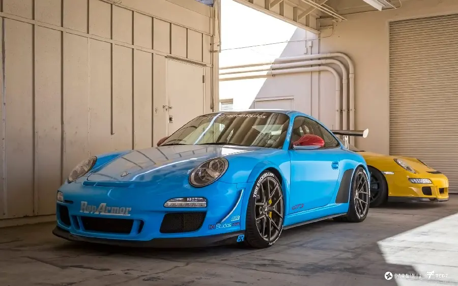 عکس ماشین پورشه 911 GT3 برای پروفایل با رنگ خاص و جذاب آبی