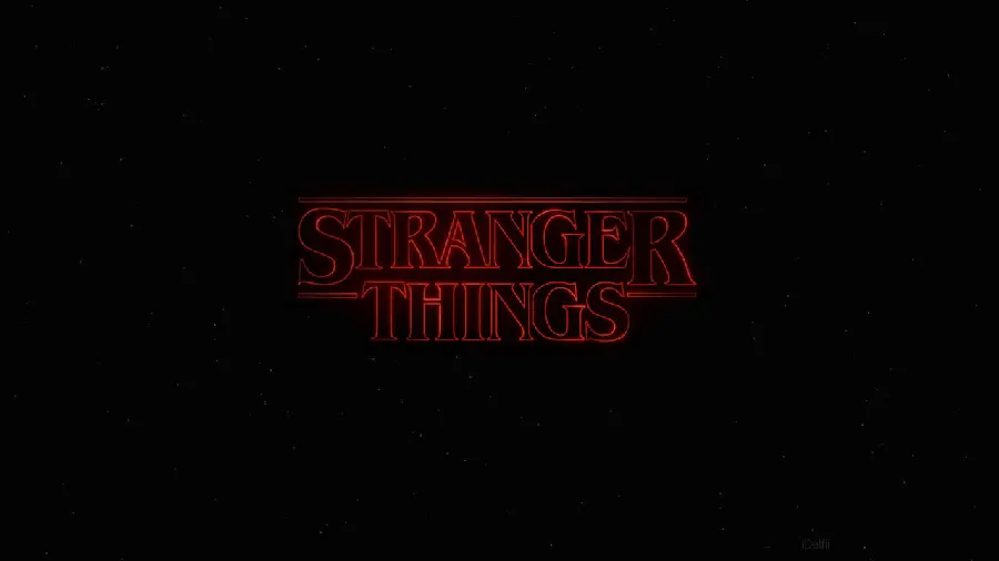 والپیپر مشکی با طرح نوشته سریال چیزهای عجیب stranger things