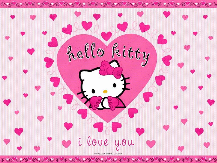 خوشگل ترین والپیپر صورتی تبلت با طرح Hello Kitty 