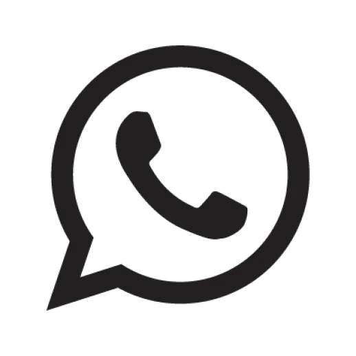 وکتور سیاه سفید لاکچری از لوگوی تلفن واتساپ با کیفیت 8K 
