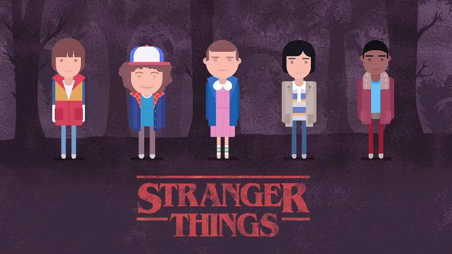 عکس کارتونی کاراکتر های سریال چیزهای عجیب stranger things برای ویندوز 11