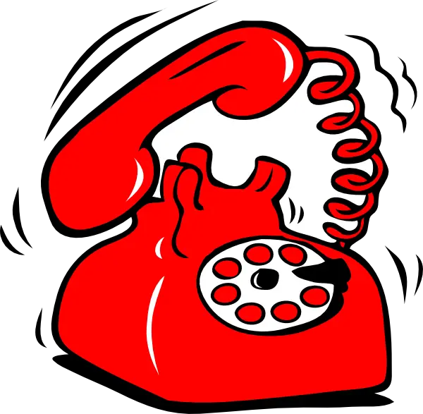 تصویر کارتونی تلفن ثابت به رنگ قرمز جذاب و فانتزی 
