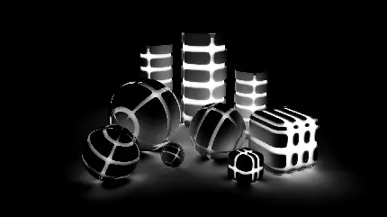 عکس سه بعدی اشکال هندسی سیاه و سفید با بهترین کیفیت برای ویندوز