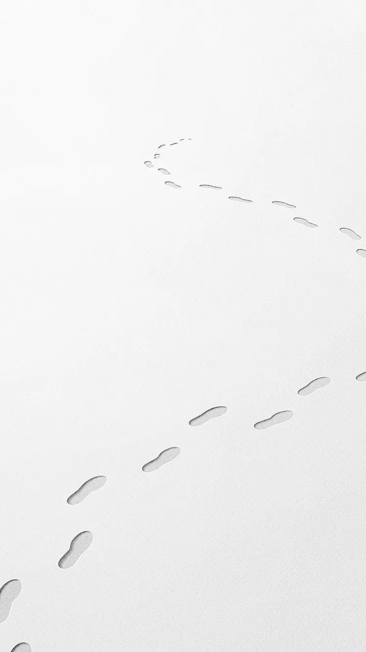 فایل باکیفیت ردپا در برف سفید به عنوان پس زمینه گوشی