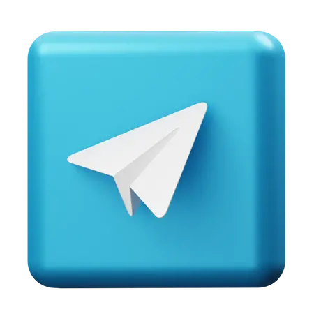 عکس png جذاب از زیبا ترین لوگو تلگرام سه بعدی مربع