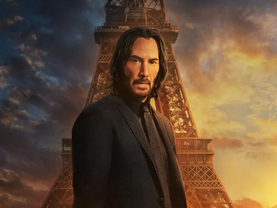 تصویر جان ویک با زمینه برج ایفل در John Wick 2023