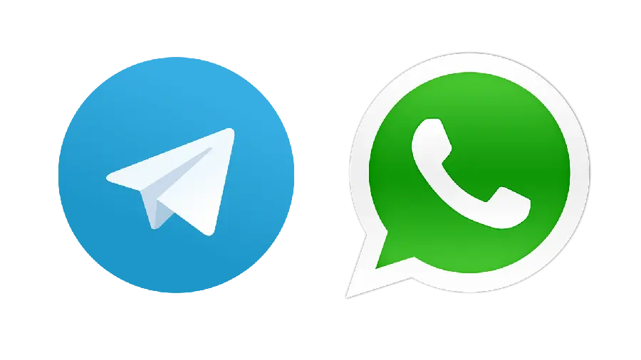 لوگو واتساپ و تلگرام بدون پس زمینه png