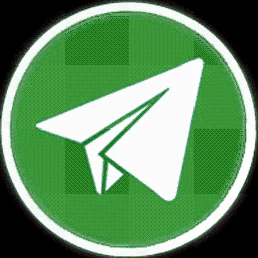 لوگوی جذاب با کیفیت تلگرام به رنگ سبز PNG