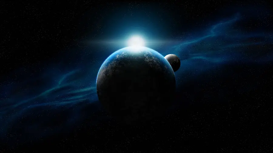 تصویر گرافیکی جادویی سیاره در فضا با کیفیت HD