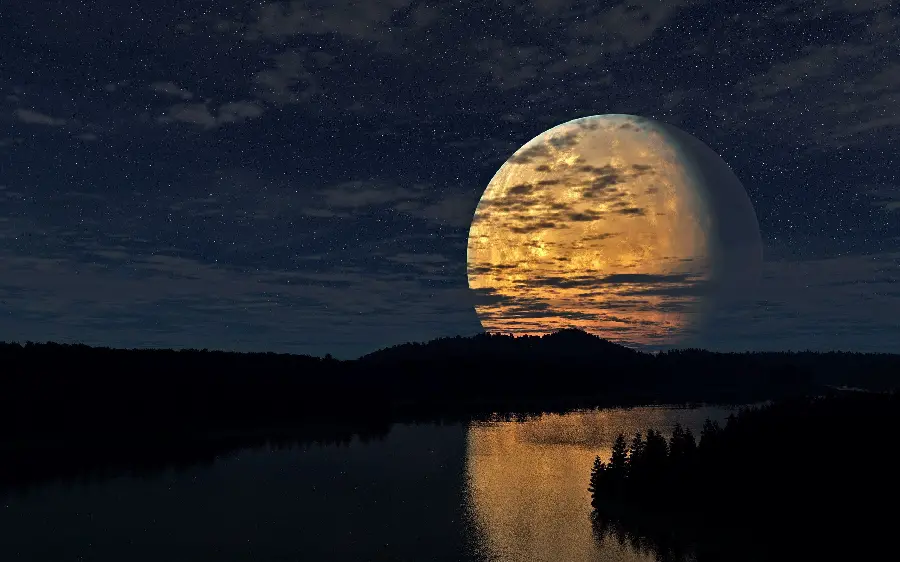عکس آسمان شب در فصل بهار با سیاره و ستاره های چشم نواز