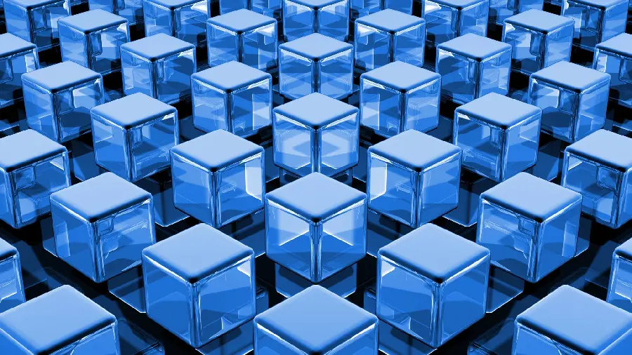 تصویر 3D از مکعب های یخ مناسب زمینه ویندوز 12