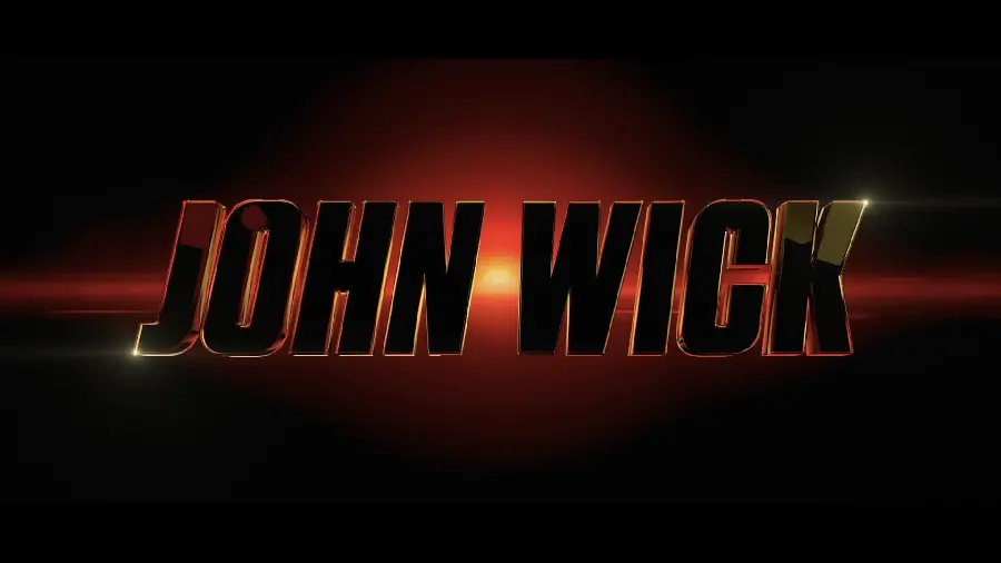 پوستر شیک John Wick با فونت طلایی و زمینه تاریک 