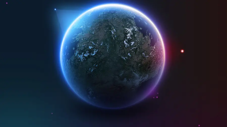 عکس زمینه ویندوز 12 از کره زمین با روشنایی جالب 