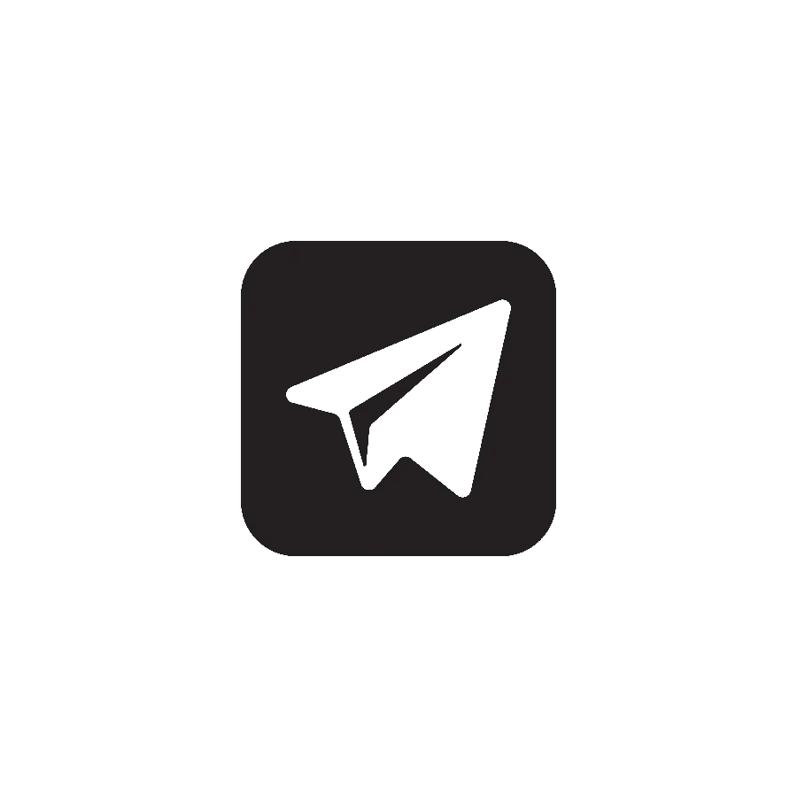 لوگو تلگرام سیاه سفید بدون پس زمینه PNG