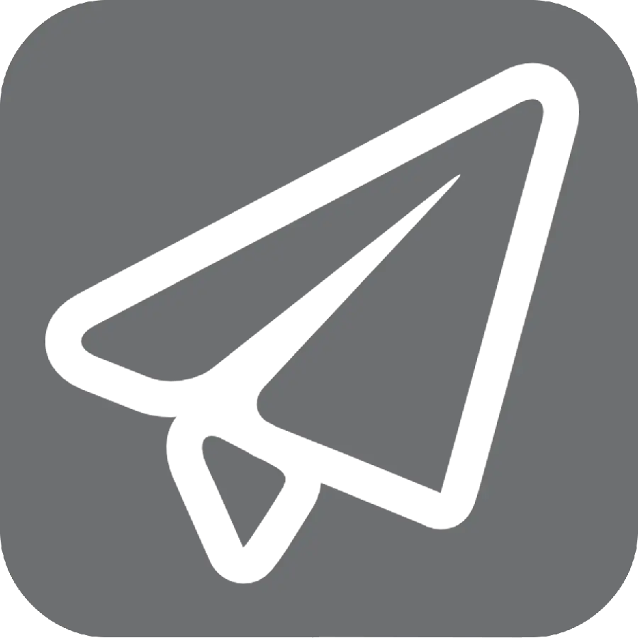 دانلود لوگوی تلگرام بدون پس زمینه طوسی رنگ و ساده با فرمت png