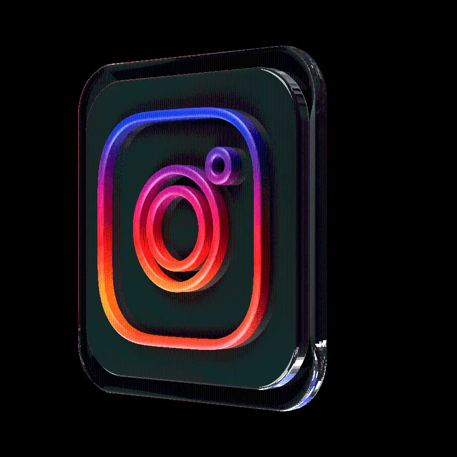 عکس لوگو PNG شیشه Instagram شفاف بدون پس زمینه مناسب برای کارت ویزیت