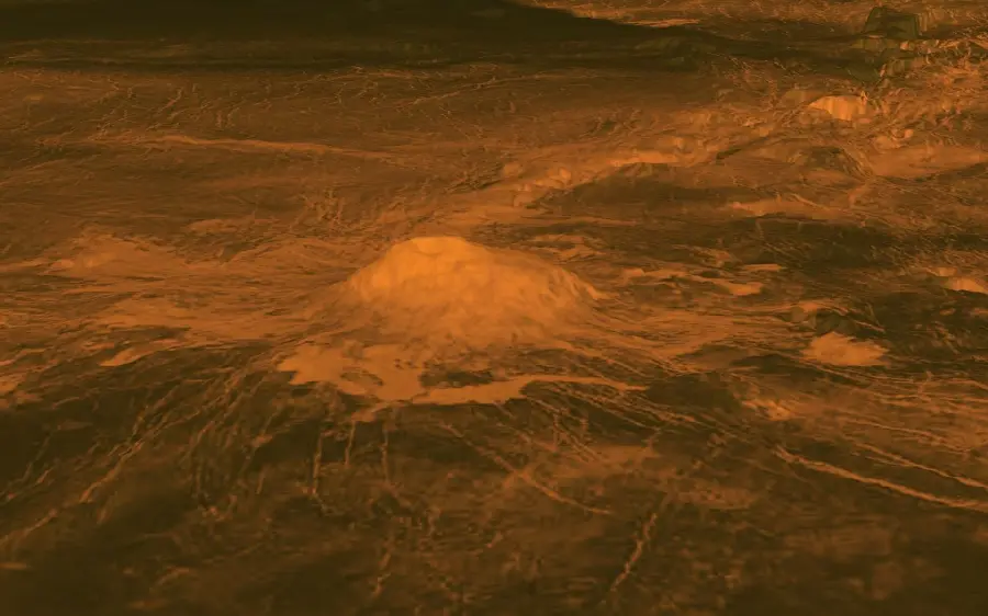 عکس هوایی از بزرگترین آتشفشان سیاره ناهید یا زهره