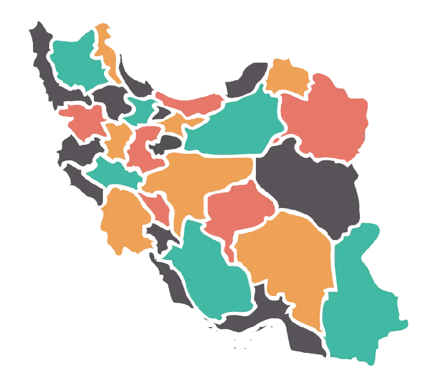 تصویر مینیمال نقشه رنگارنگ ایران برای والپیپر لپتاپ 