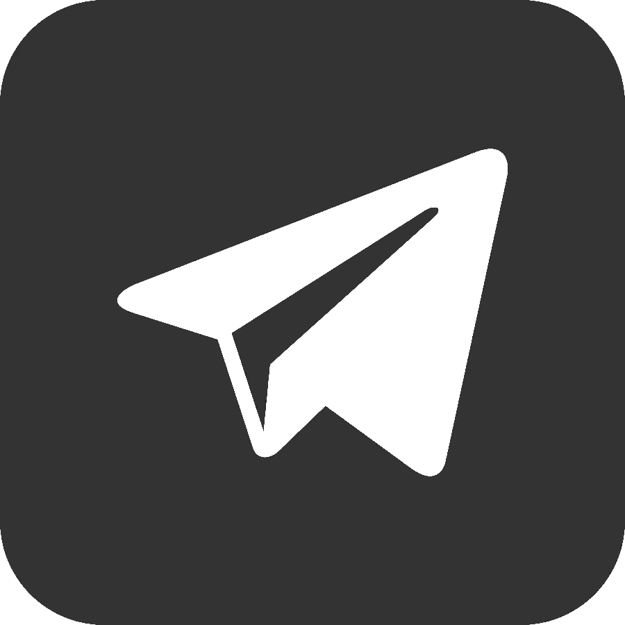 آیکون تلگرام مشکی و ساده برای چاپ