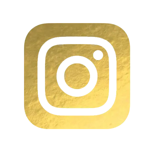 آیکون و لوگوی طلایی رنگ اینستاگرام با بافتی برجسته