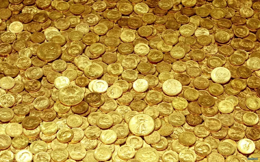 تصویر انبوهی از سکه طلا برای دانلود پس زمینه گوشی و تبلت 