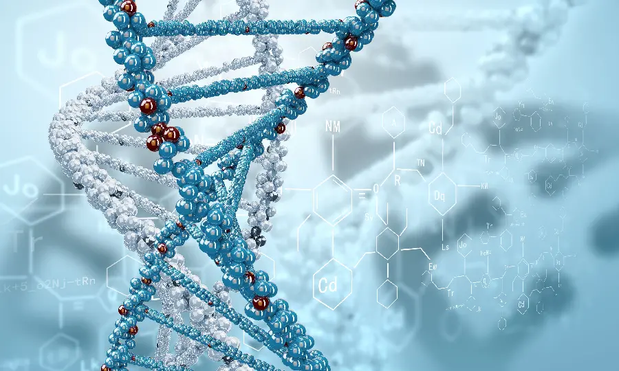 دانلود تصویر زمینه دی ان ای DNA با تم سفید آبی خاص و دیدنی