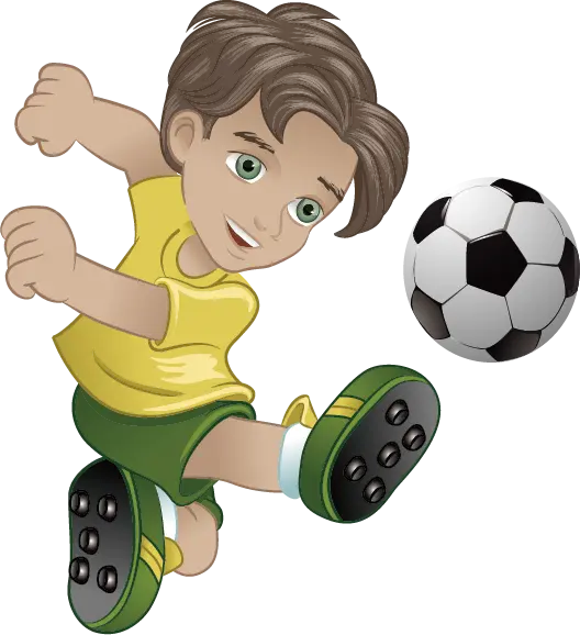 عکس Png کارتونی پسر بچه فوتبالیست برای رسانه های تبلیغاتی ورزشی