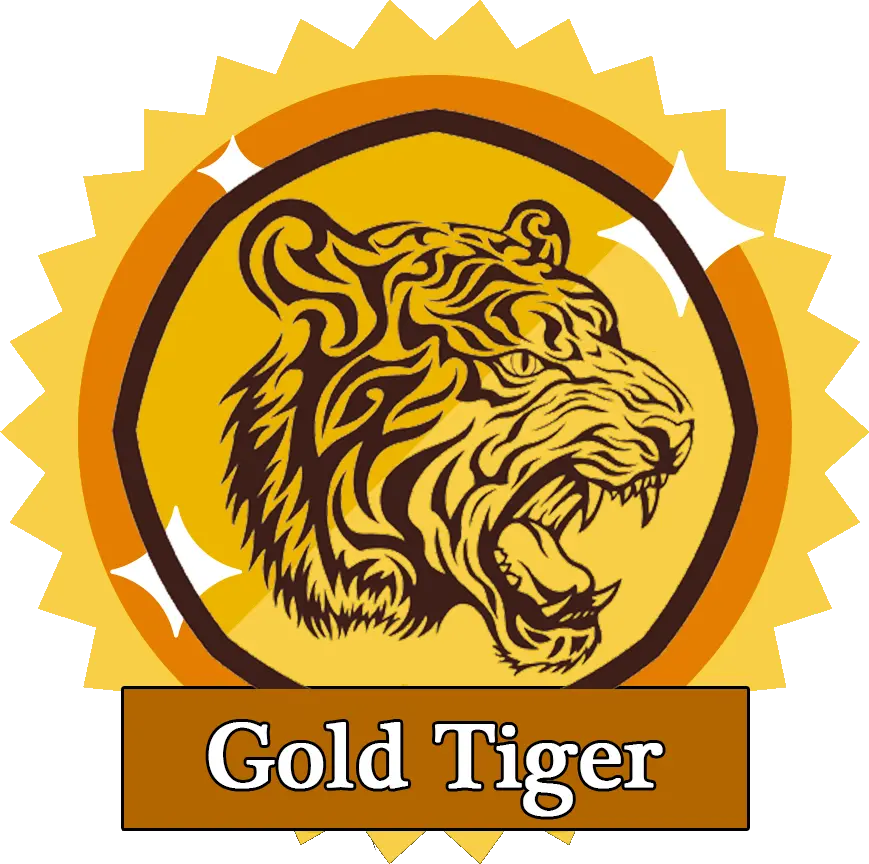 عکس لوگوی آماده ببر طلایی پی ان جی Gold Tiger PNG 