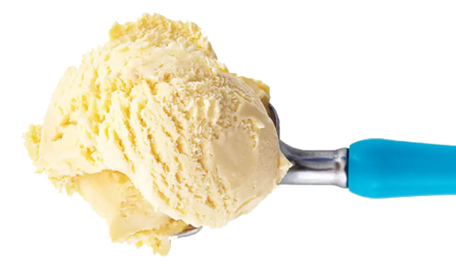 ساده ترین عکس از یک اسکوپ بستنی وانیلی بدون تزئین 