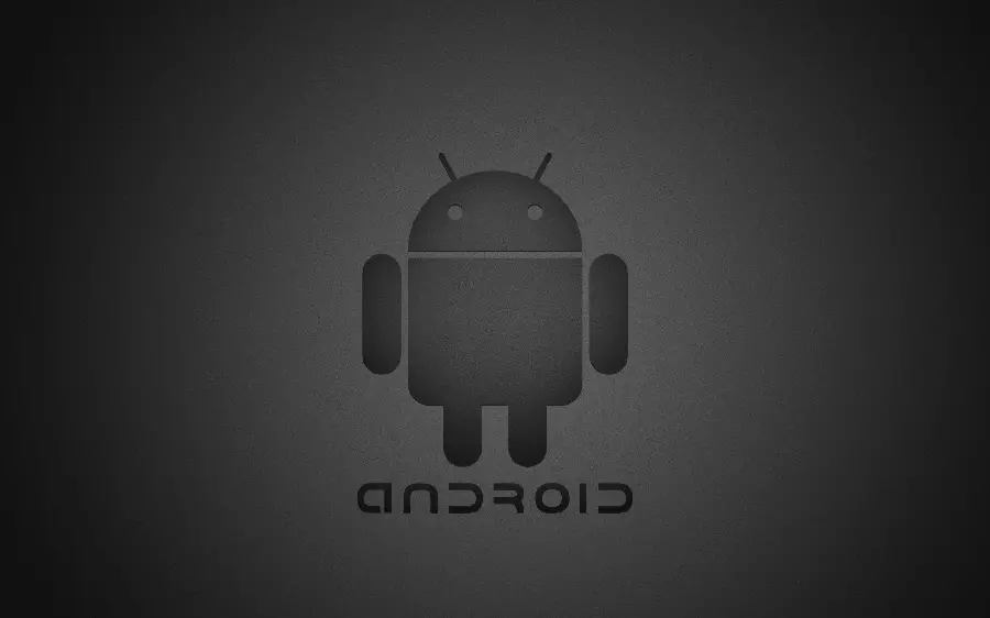 تصویر زمینه مشکی مات تبلت لنوو با لوگو سیستم عامل Android