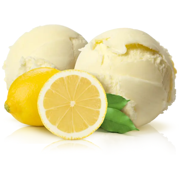 دانلود عکس پی ان جی PNG دو اسکوپ بستنی لیمویی به همراه لیمو 