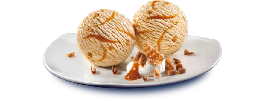 عکس PNG ساده از دو اسکوپ بستنی عسلی خوشمزه 