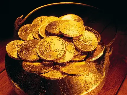 عکس های استوک انواع شمش و سکه های طلا با کیفیت FULL HD