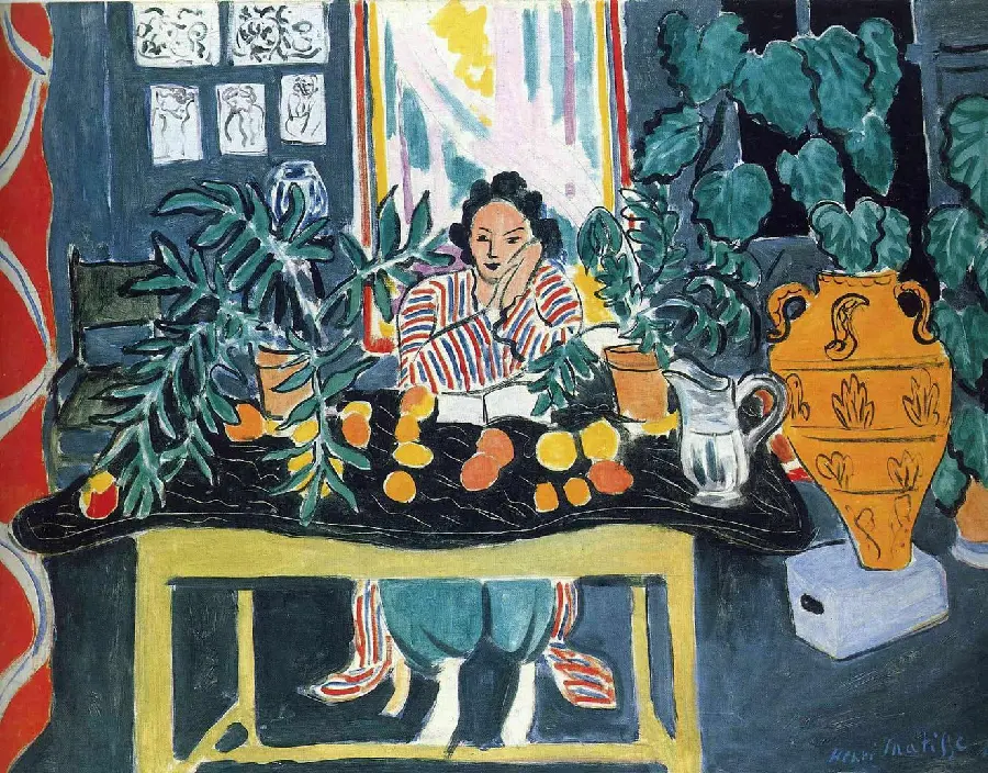 اثر و نقاشی Interior with Etruscan Vase in 1940 از Henri Matisse