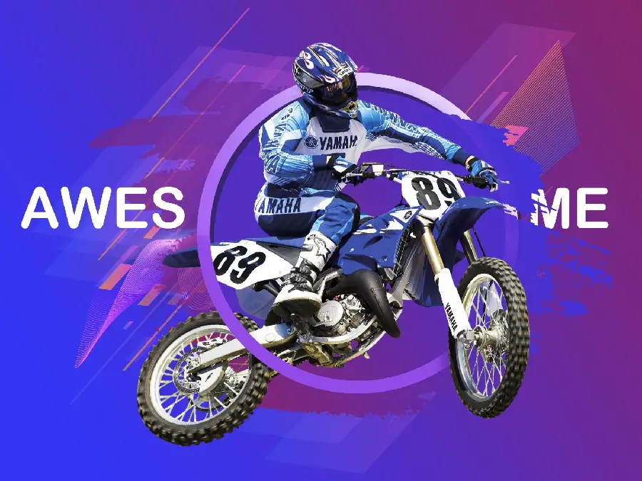 والپیپر فانتزی باحال typogaphy motocross purple با کیفیت 4k