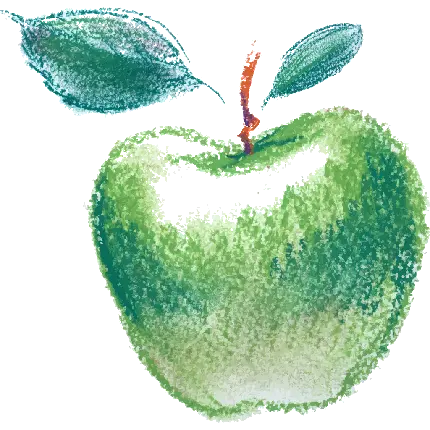 دانلود عکس پی ان جی و دوربری شده نقاشی سه بعدی سیب سبز خوشمزه