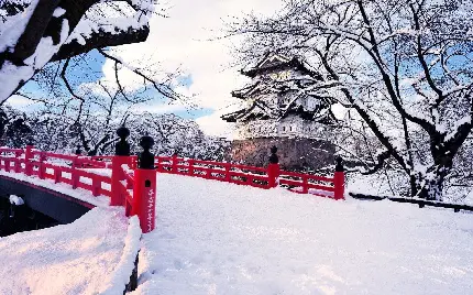 دانلود تصویر زمینه چتر برفی در زمستان رویایی با بالاترین کیفیت 