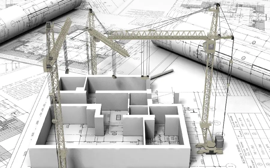 نقشه ساختمان به همراه ماکت مربوط به رشته و فن مهندسی عمران