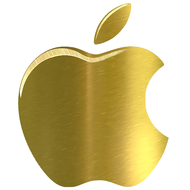 عکس پی ان جی لوگوی طلایی سیب اپل با کیفیت بسیار بالا