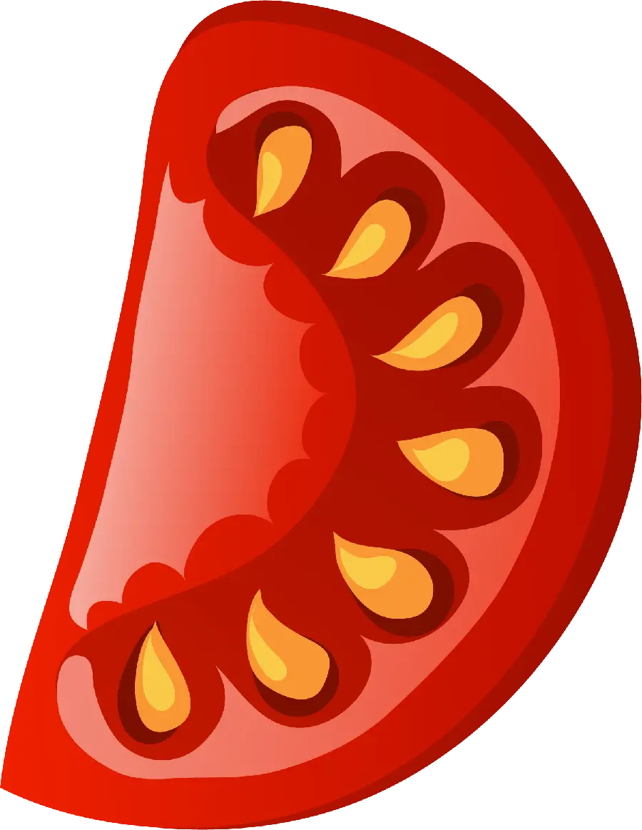 پی ان جی تصویر گوجه فرنگی کارتونی برش خورده خوشرنگ