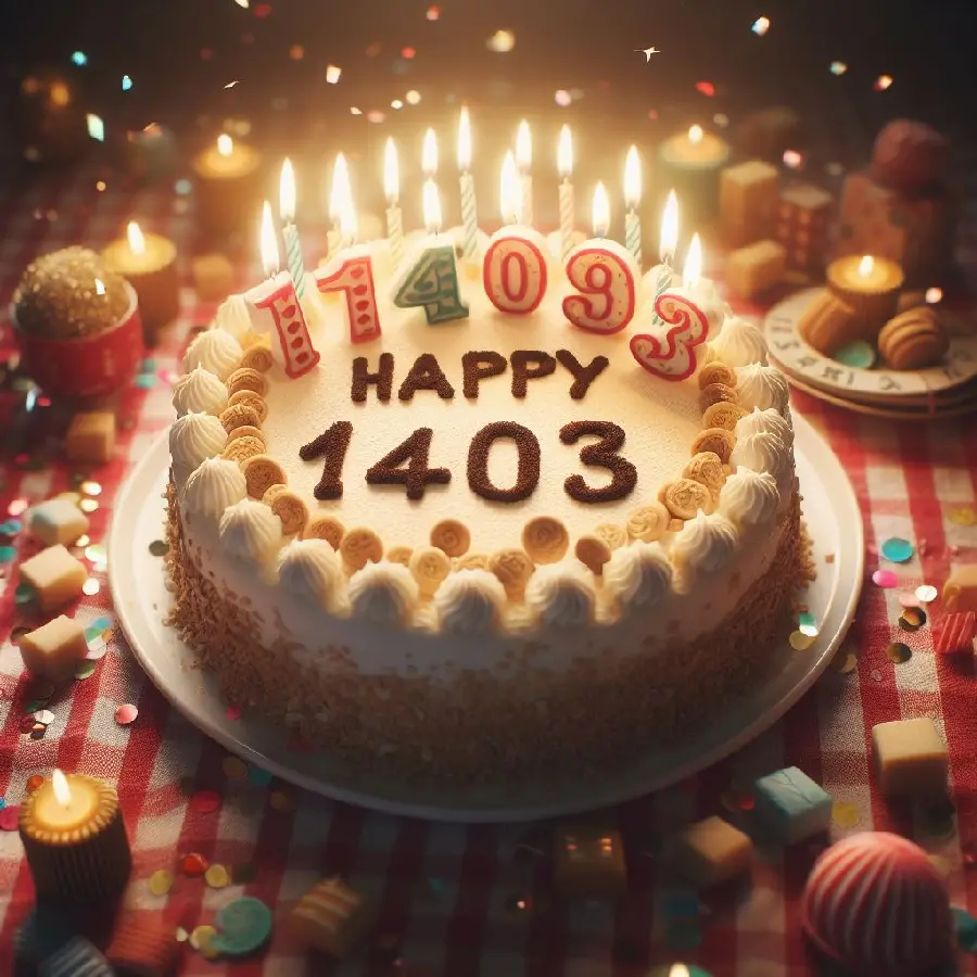 عکس کیک Happy 1403 برای تبریک سال و نوروز 1403