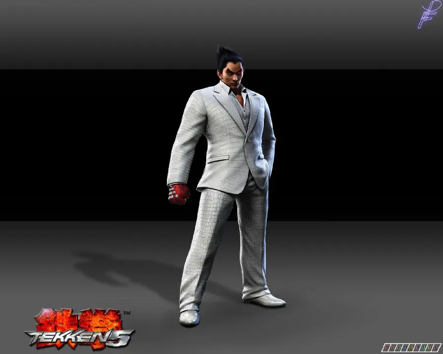 عکس کازویا میشیما Kazuya Mishima با کت و شلوار سفید